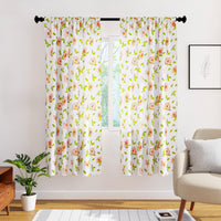 Polyester Hibiscus Curtain (Pack of 2)