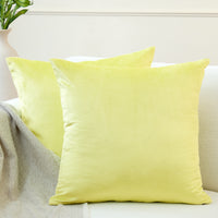 Velvet Pale Lime Cushion Cover (Pack of 2)