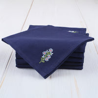 Cotton Scotch Blue Flower Table Napkin (Pack of 6)