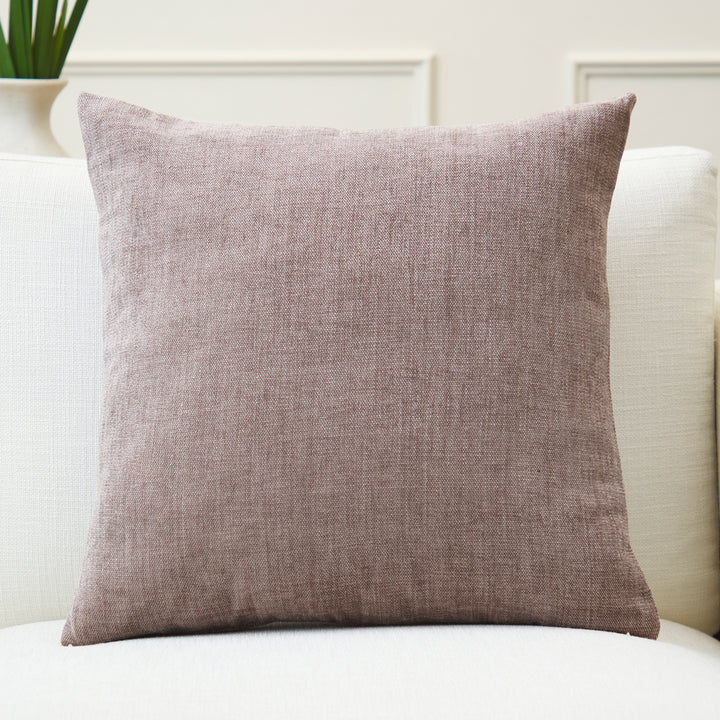 Chenille Solid Dusty Brown Cushion Cover (Pack of 1)