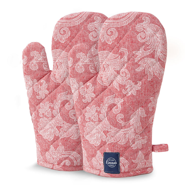 Cotton Red Oven Gloves (Pack of 2)