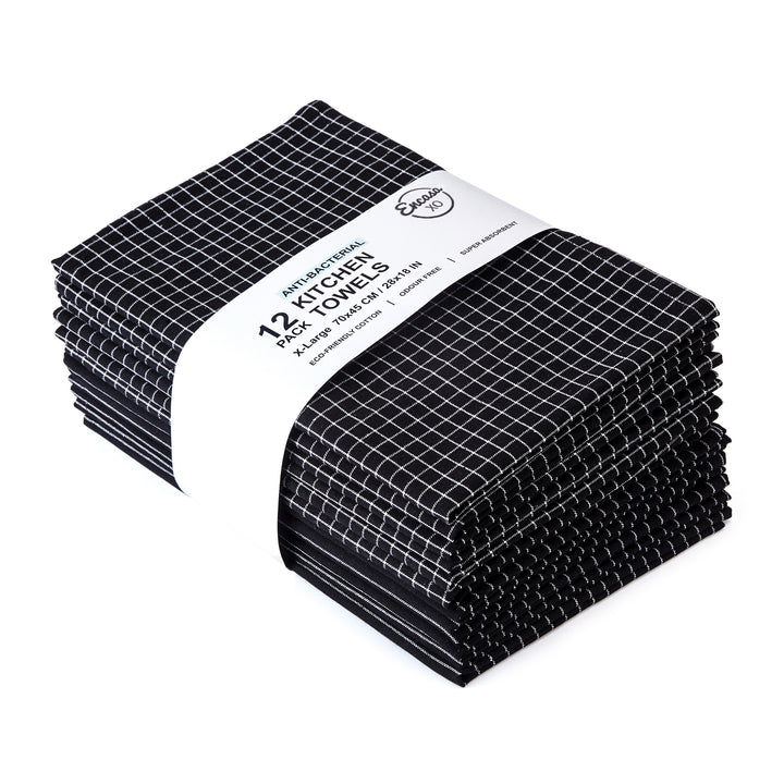 Cotton Butcher Black Kitchen Towel (Pack of 12)