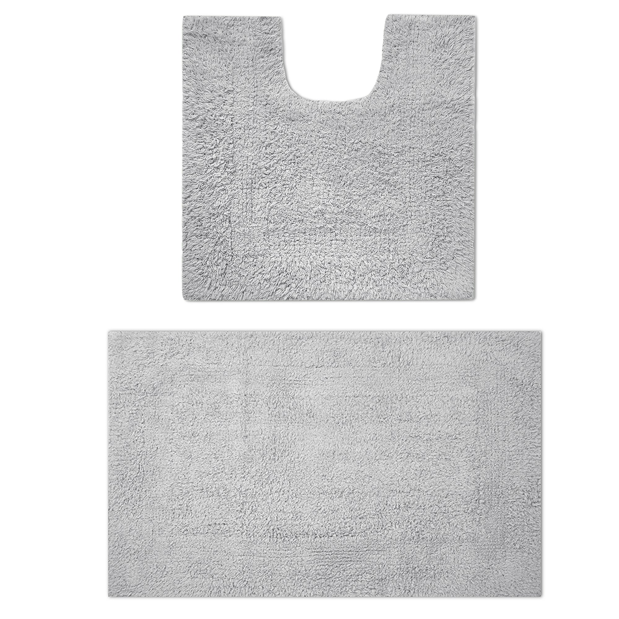 Cotton Grey Bathmat (Pack of 2)