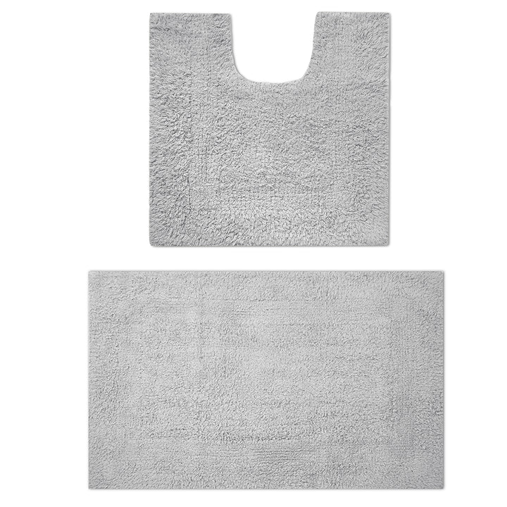 Cotton Grey Bathmat (Pack of 2)