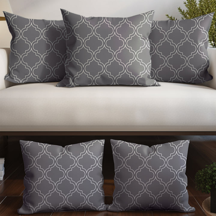 Micro Grey Trellis Cushion Cover