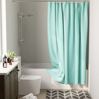 Polyester ZZ Teal Shower Curtain (Pack of 1)