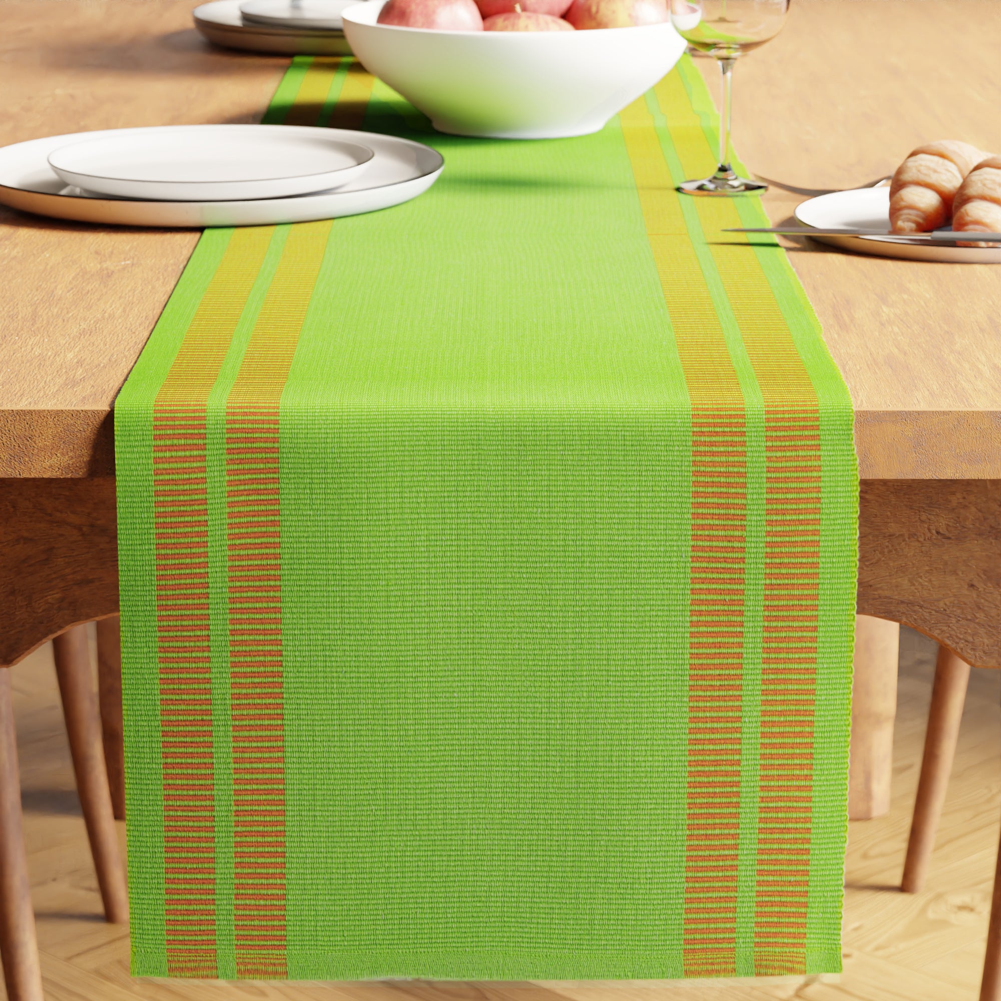 Cotton Sage & Off White Table Runner (Pack of 1)