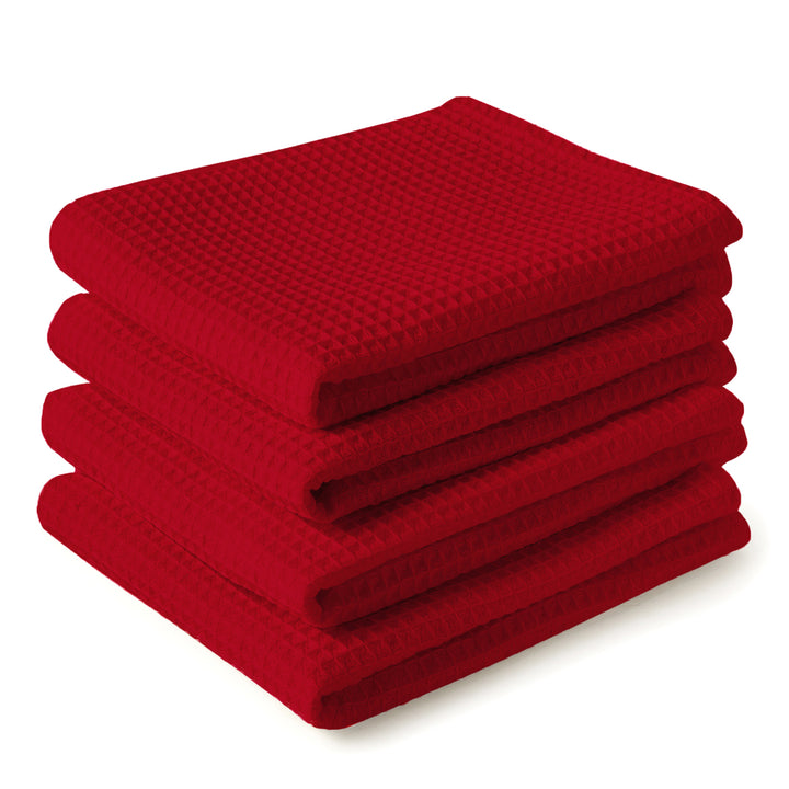 Cotton Red Kitchen Towel (Pack of 4)