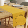 Embossed Velvet Lemon Yellow Table Runner