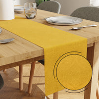 Embossed Velvet Lemon Yellow Table Runner