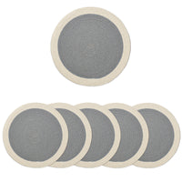 Cotton Light Grey & Off White Placemat (Pack of 6)