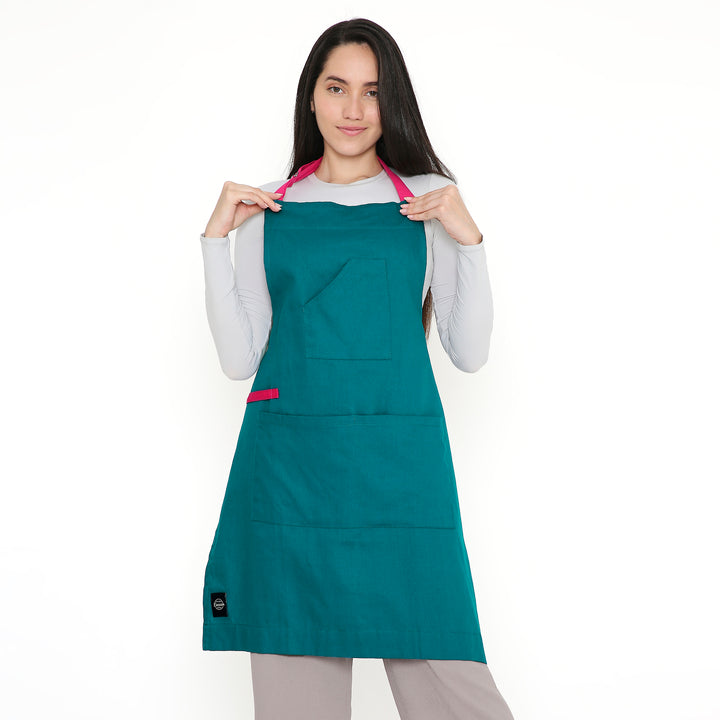 Cotton Azul Blue Apron (Pack of 1)
