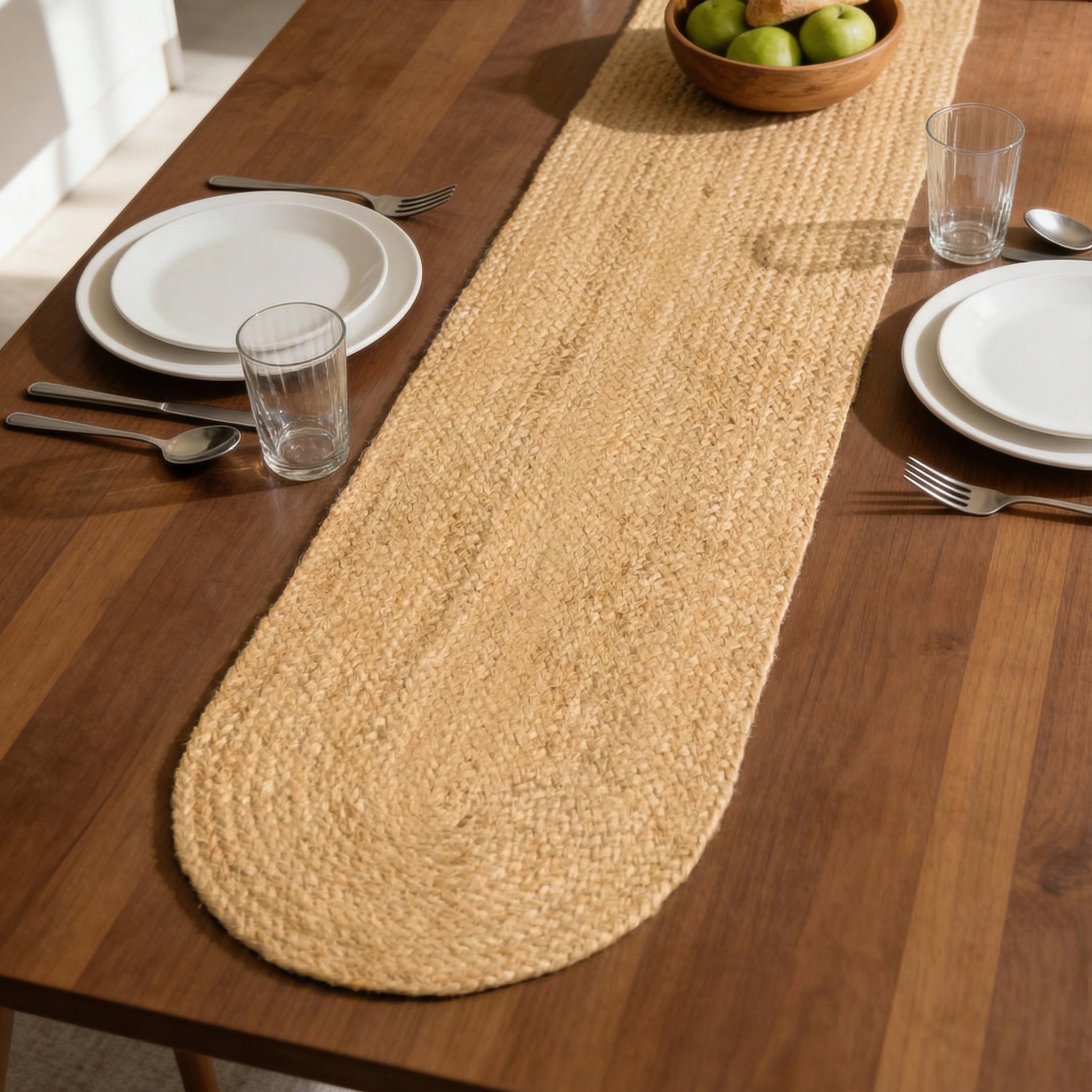 Jute Natural Bleach Table Runner
