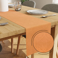 Embossed Velvet Peach Table Runner