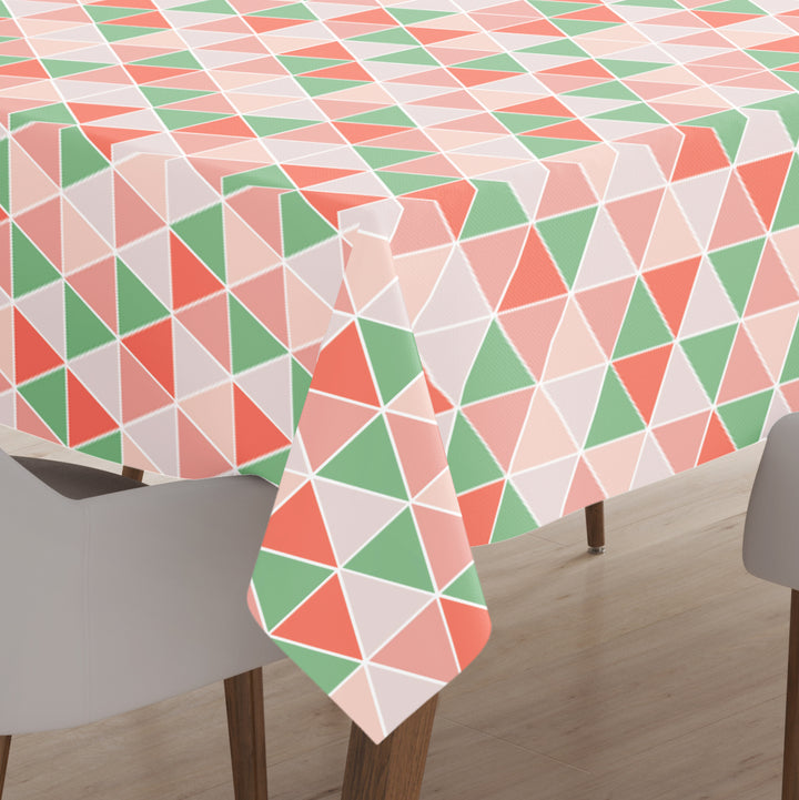 Polyester Big Triangles Tomato Table Cloth (Pack of 1)