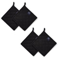 Yarn Dyed Cotton Full Black Potholder (Pack of 4)