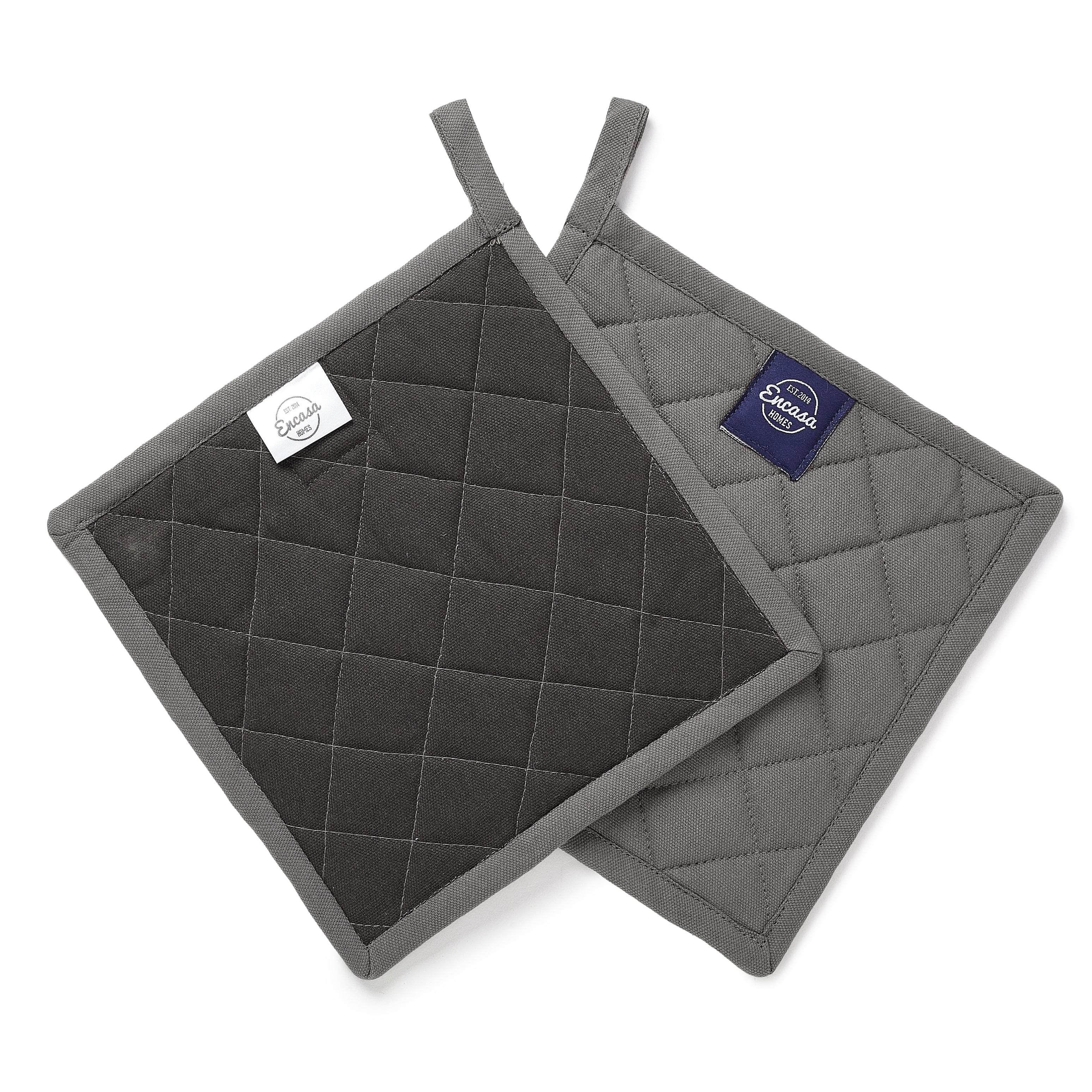 Cotton Grey Pot Holders (Pack of 2)
