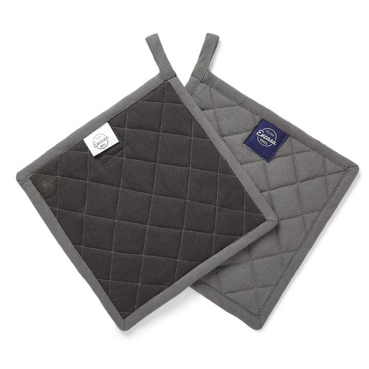 Cotton Grey Pot Holders (Pack of 2)