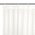 Polyester Stripe White Shower Curtain (Pack of 1)
