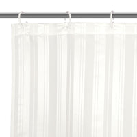 Polyester Stripe White Shower Curtain (Pack of 1)
