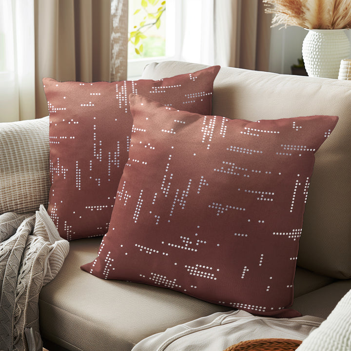 Blackout Polyester Citylight Tan Cushion Cover (Pack of 2)