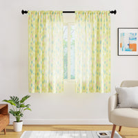 Polyester Teardrops Lemon Curtain (Pack of 2)