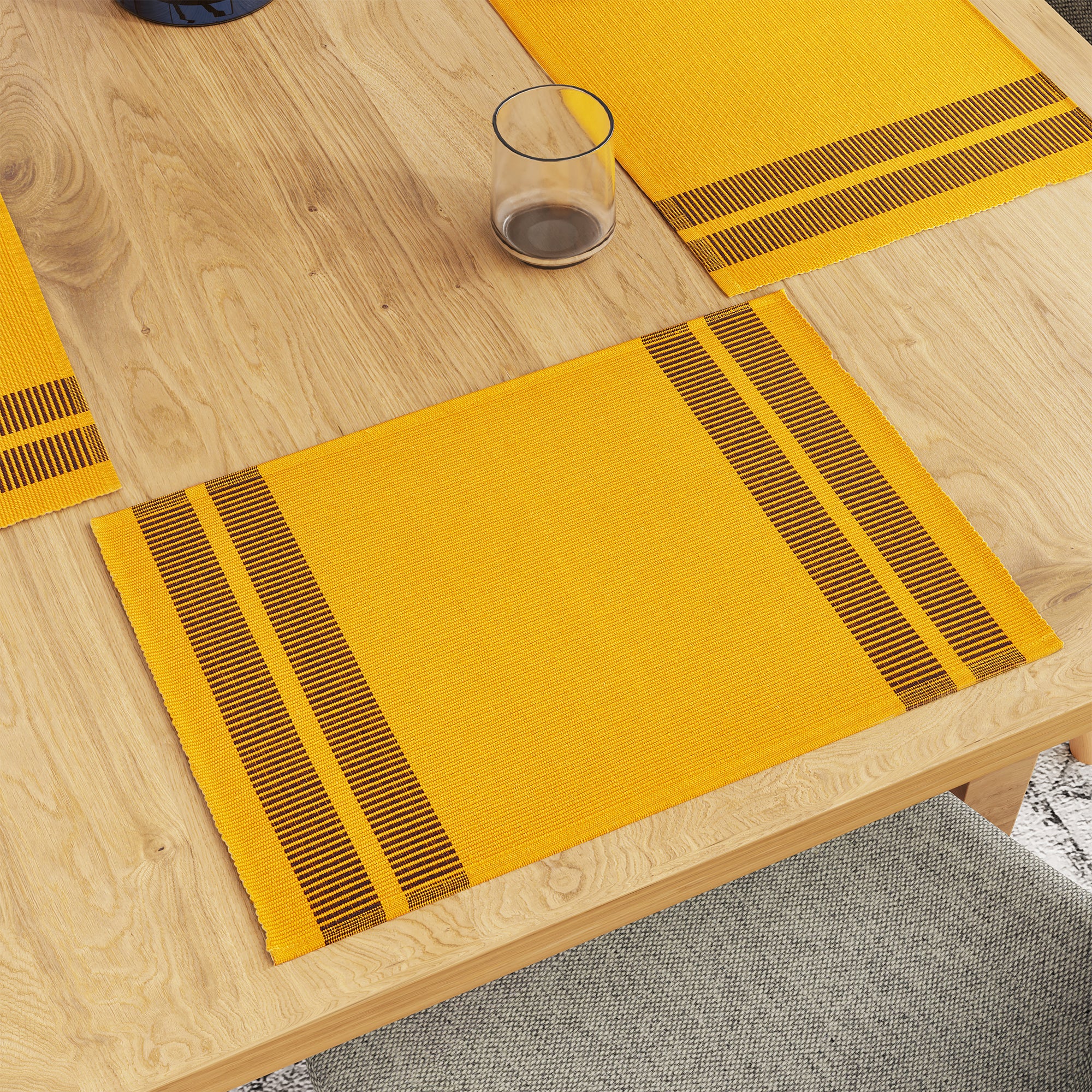 Cotton Ladder Yellow Placemat (Pack of 6)