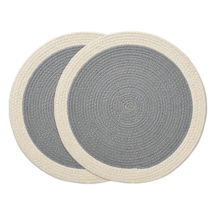 Cotton Light Grey & Off White Placemat (Pack of 2)