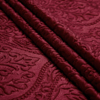 Embossed Velvet Maroon Fabric
