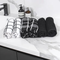 Cotton Black Combo-1 Bath Towel (Pack of 6)
