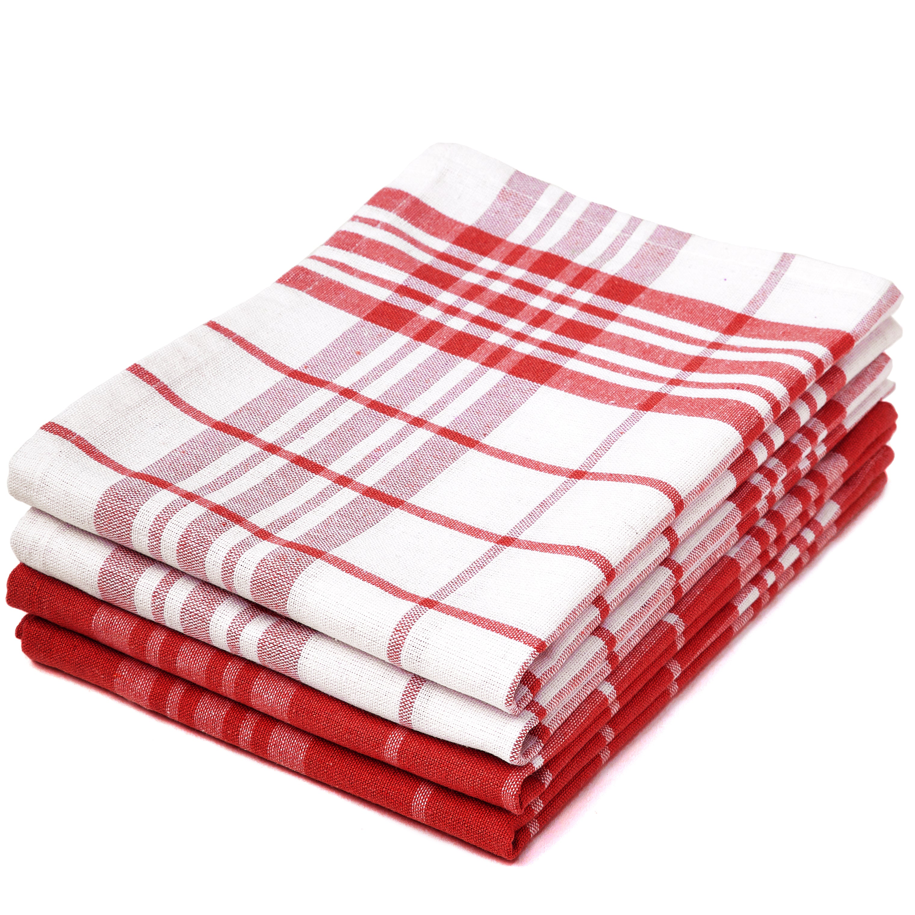 Cotton Red Non-terry Kitchen Towel (Pack of 4)