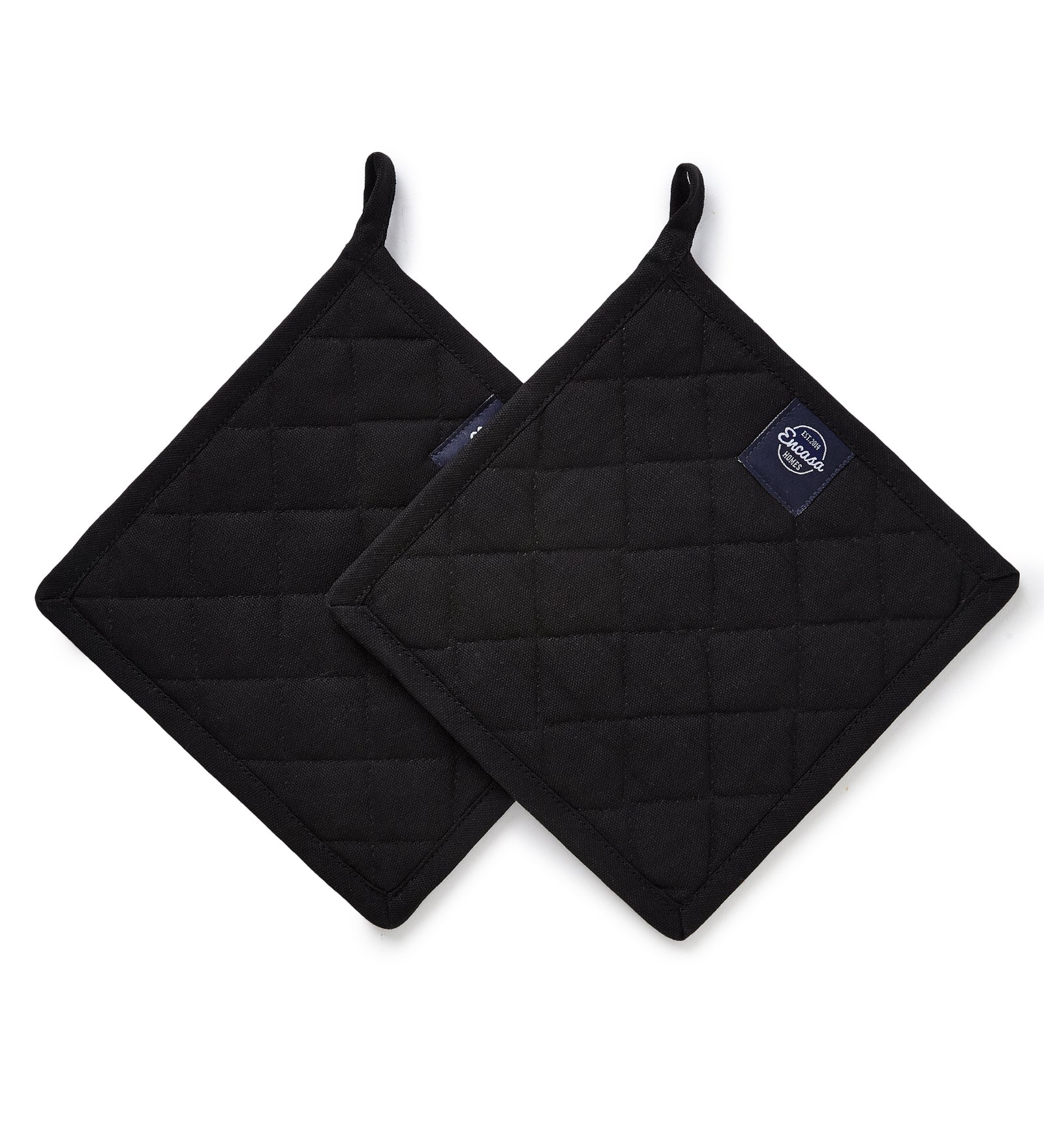 Cotton Full Black Pot Holders (Pack of 2)