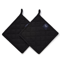 Cotton Full Black Pot Holders (Pack of 2)