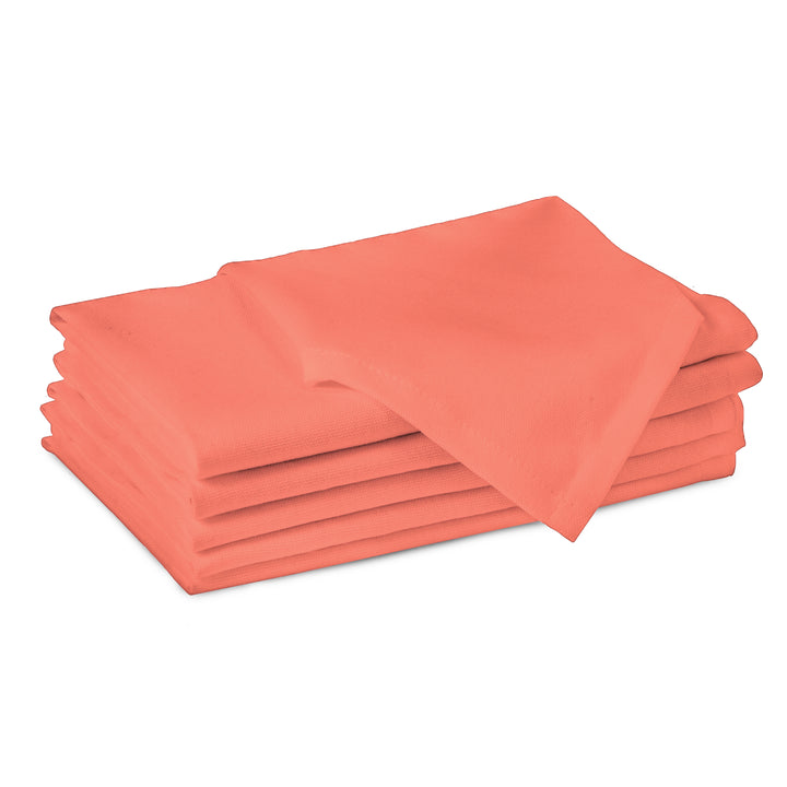 Cotton Coral Table Napkins (Pack of 6)