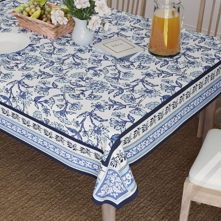 Spun Polyester Indigo Table Cloth (Pack of 1)