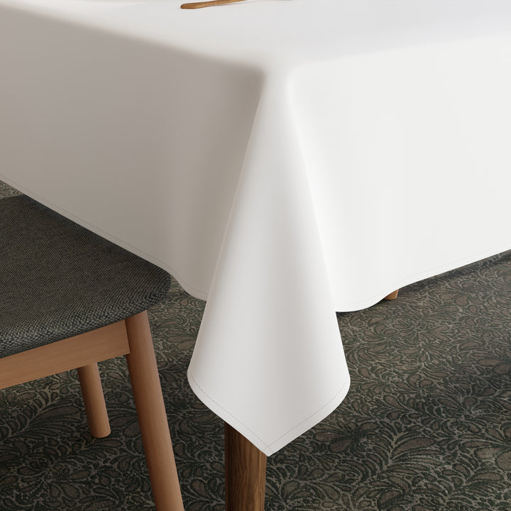 Polyester White Table Cloth (Pack of 1)