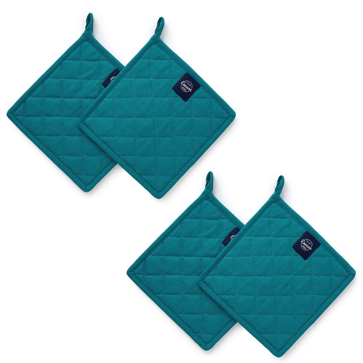 Yarn Dyed Cotton Azul Blue Potholder (Pack of 4)