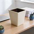 Faux Leather Cream Leather Dustbin
