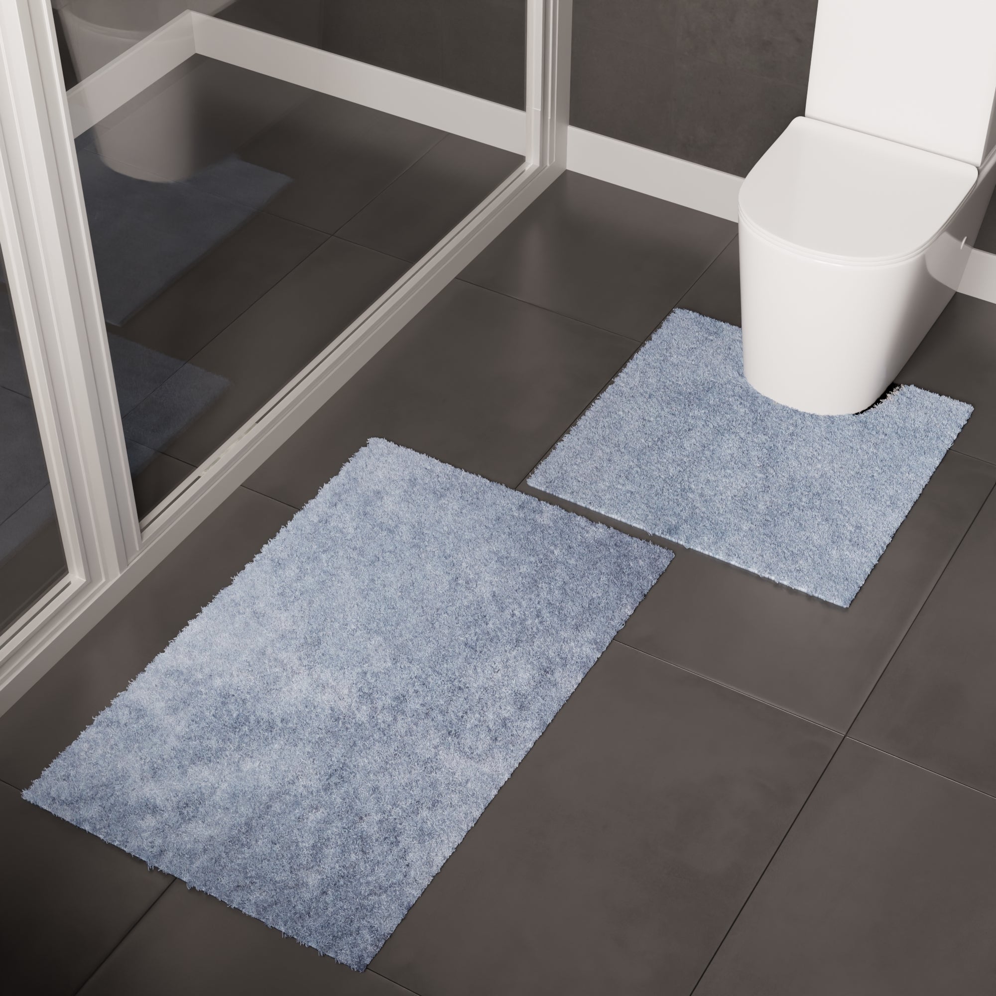 Cotton Light Blue Bathmat (Pack of 2)