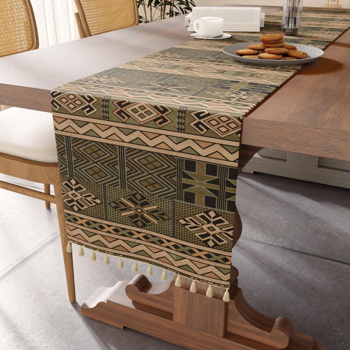 Cotton Canvas African Table Runner