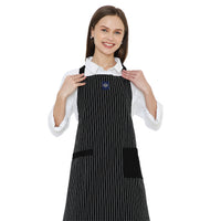 Cotton Butcher Stripes Black Apron (Pack of 1)