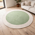 Cotton Rug Sage & Off White Floor Carpet (Pack of 1)