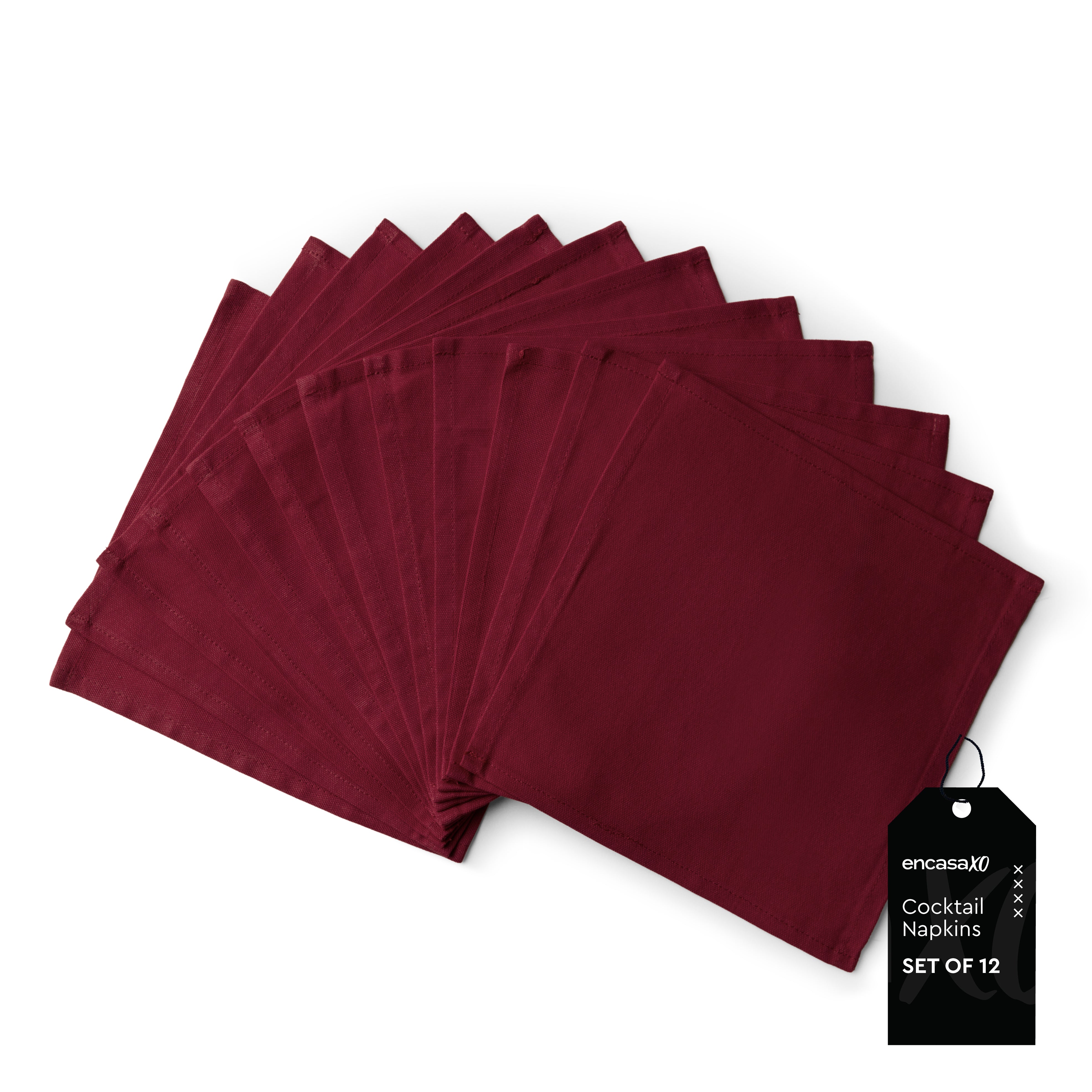 Cotton Rich Maroon Table Napkins (Pack of 12)