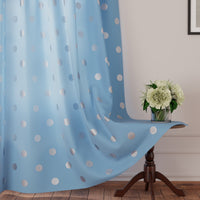 Polyester Dollar Blue Curtain (Pack of 2)