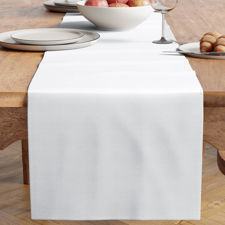 Spun Polyester White Table Runner (Pack of 1)
