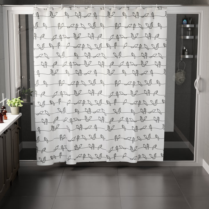Polyester Blackbirds Shower Curtain (Pack of 1)