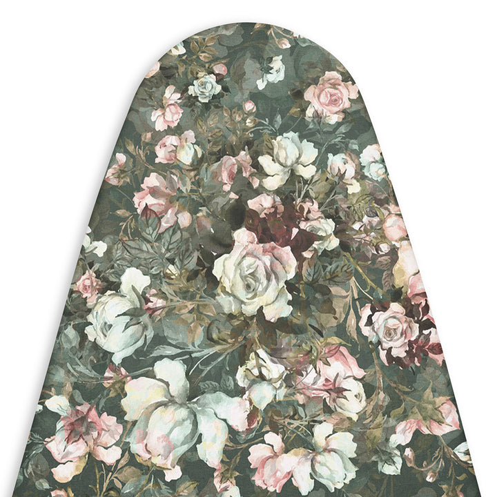 20s Cotton Twill Green Roses Ironing Board Cover (Pack of 1)