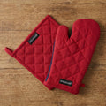 Cotton Red Oven Glove & Pot Holder