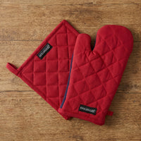 Cotton Red Oven Glove & Pot Holder