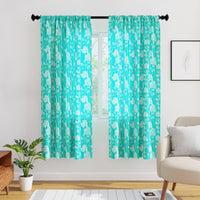 Polyester Blotch Teal Curtain (Pack of 2)